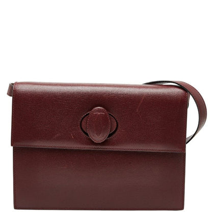 Cartier Mustline Crossbody Bag Wine Red Bordeaux Leather