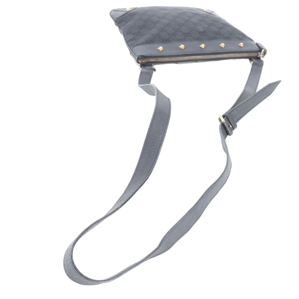 Gucci GG Canvas Studs Leather Shoulder Bag Crossbody Black — view 2