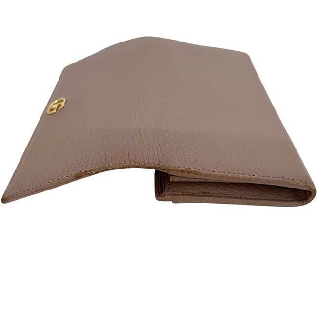 Gucci Bifold Long Wallet Pink Beige Marmont 456116 Wallet