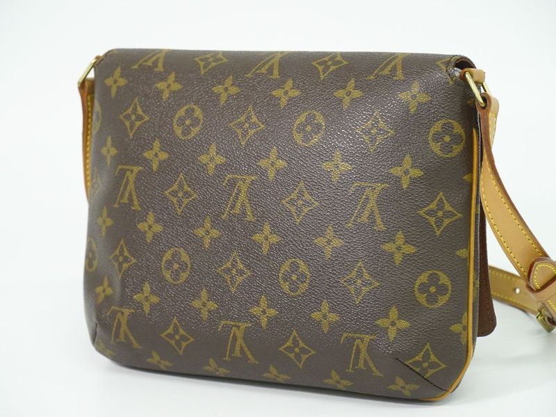 Authentic Louis Vuitton LV Musette Tango Short Monogram Shoulder Bag Brown