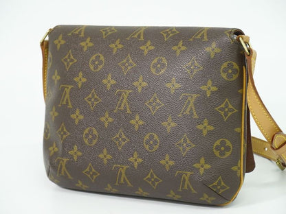 Authentic Louis Vuitton LV Musette Tango Short Monogram Shoulder Bag Brown