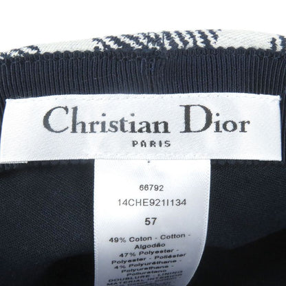 Christian DIOR 14che921i134 Checked Lined Oblique Hat Baseball Cap Navy 57