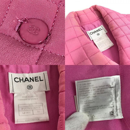 Chanel Vest CC Coco Mark Quilted P15739 Silk Pink