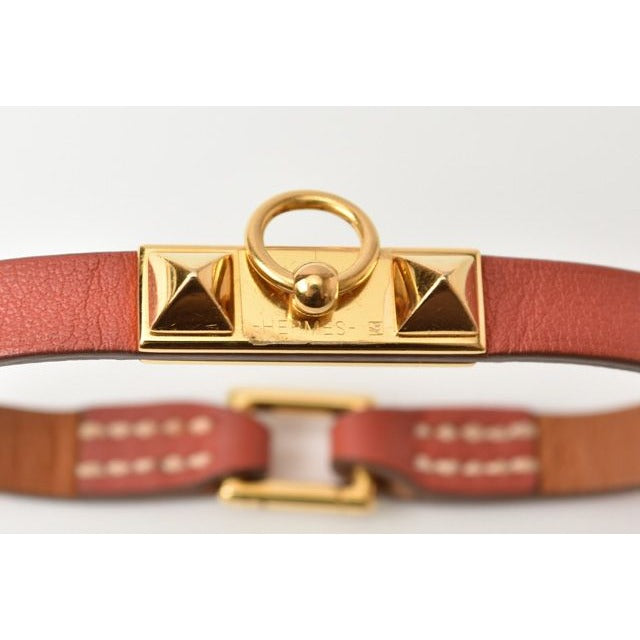 Hermes Bangle Bracelet Pinkish Brown Gold Size — view 2