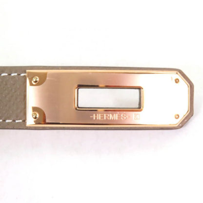 Hermes Kelly 18 Etoupe Vaux Epson Pink Gold Hardware Belt TM Engraved W With