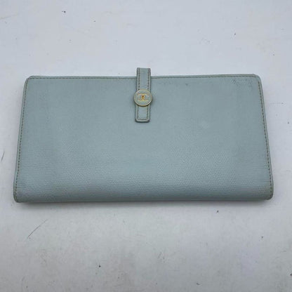 Chanel Coco Button Bifold Wallet Lime Green Card Billfold