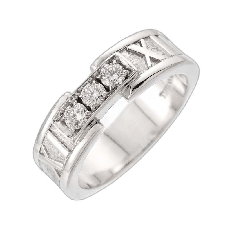Tiffany & Co Atlas Ring Diamond 18K WG White Gold