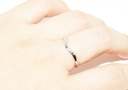 Tiffany & Co Pt950 Ring With 9 Diamonds (006ct) Curved Band Ring Width 2mm