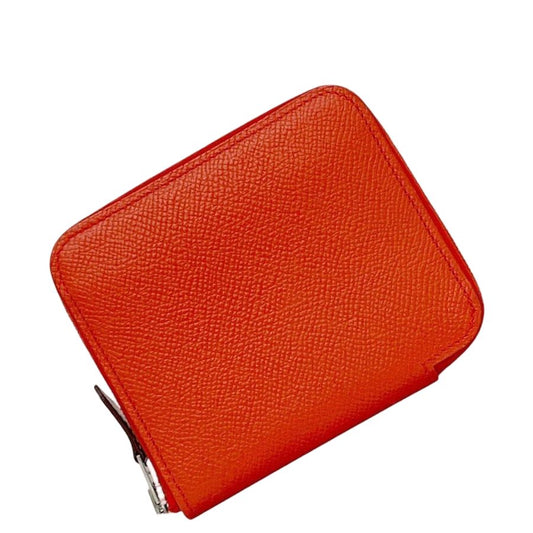 Hermes Coin Case Azap Compact Silk in Red Rose Texas