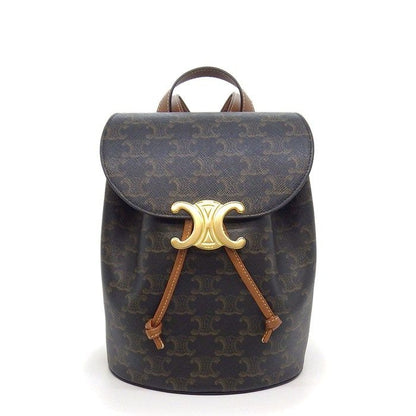 Celine Backpack Bonnie Tan Triomphe Canvas Calfskin