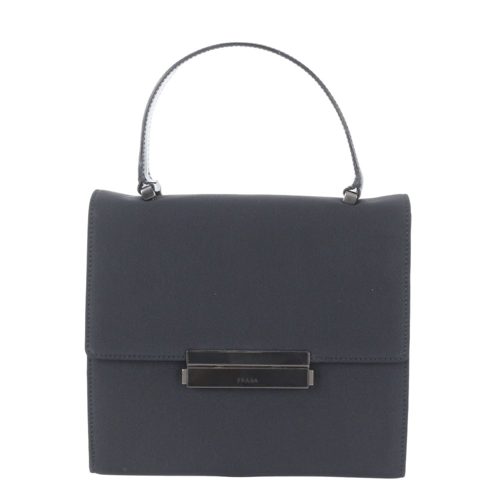 Prada Leather Nylon Handbag Tote Black