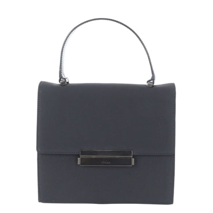 Prada Leather Nylon Handbag Tote Black