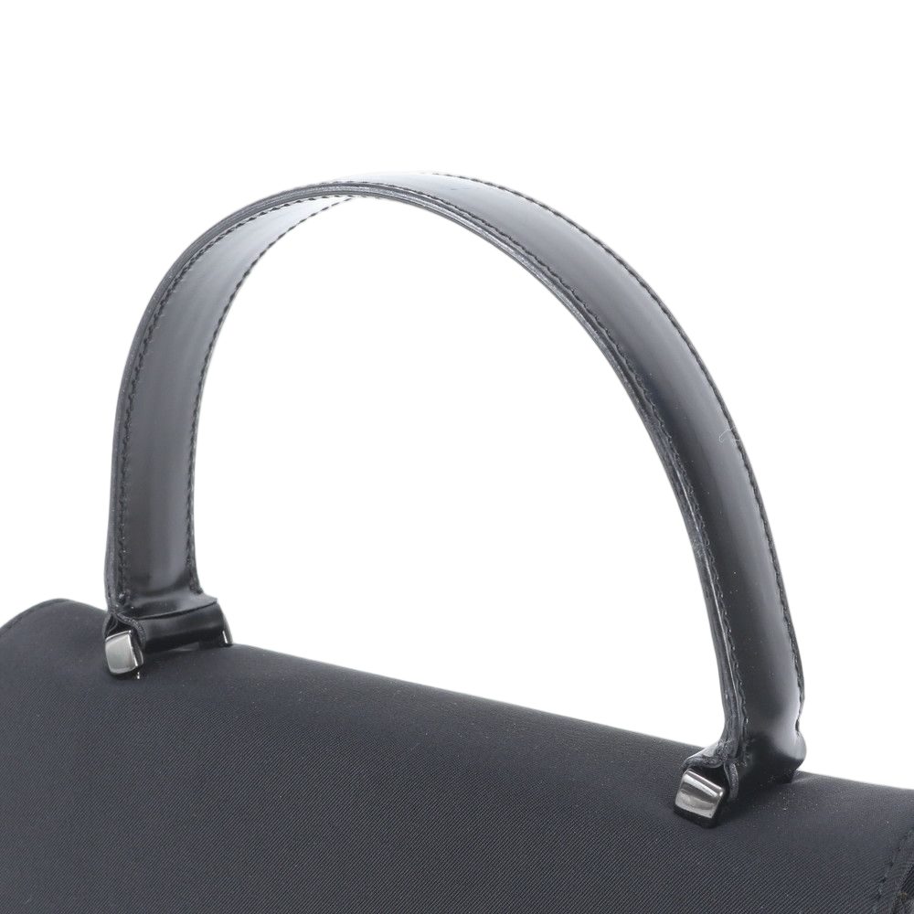 Prada Leather Nylon Handbag Tote Black — view 2