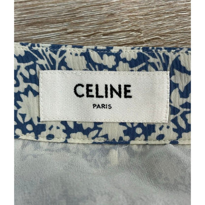 Celine Floral Silk 40 Skirt :blue — view 2
