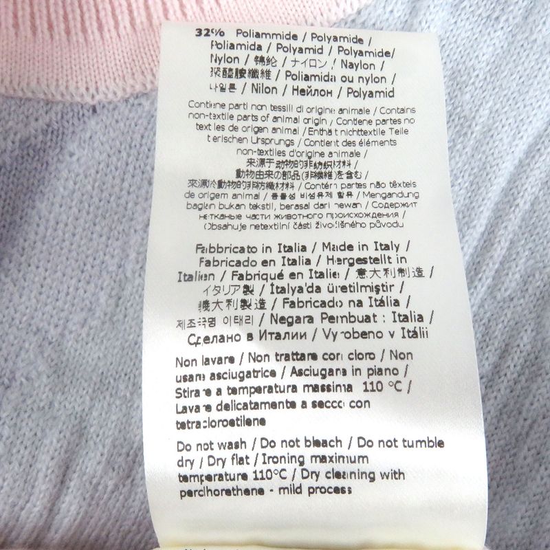 Fendi Fzx039 FF Logo Zucca Long Sleeve Knit Sweater Pinkish Multicolor 46 Made