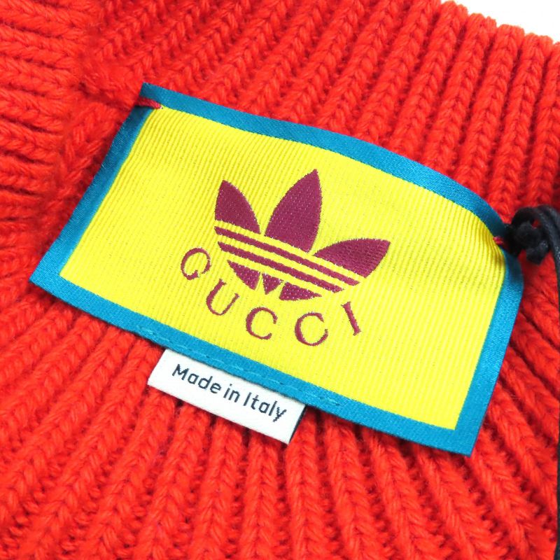Gucci×adidas Gucci×adidas 717722 Wool Mohair Interlocking G Webline Cable Knit