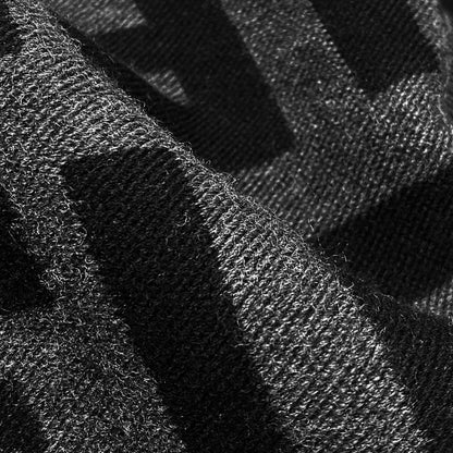 Fendi Zucca Pattern Poncho Tu Size Fxx636 A3q1 Black X Gray Stole Wool/silk
