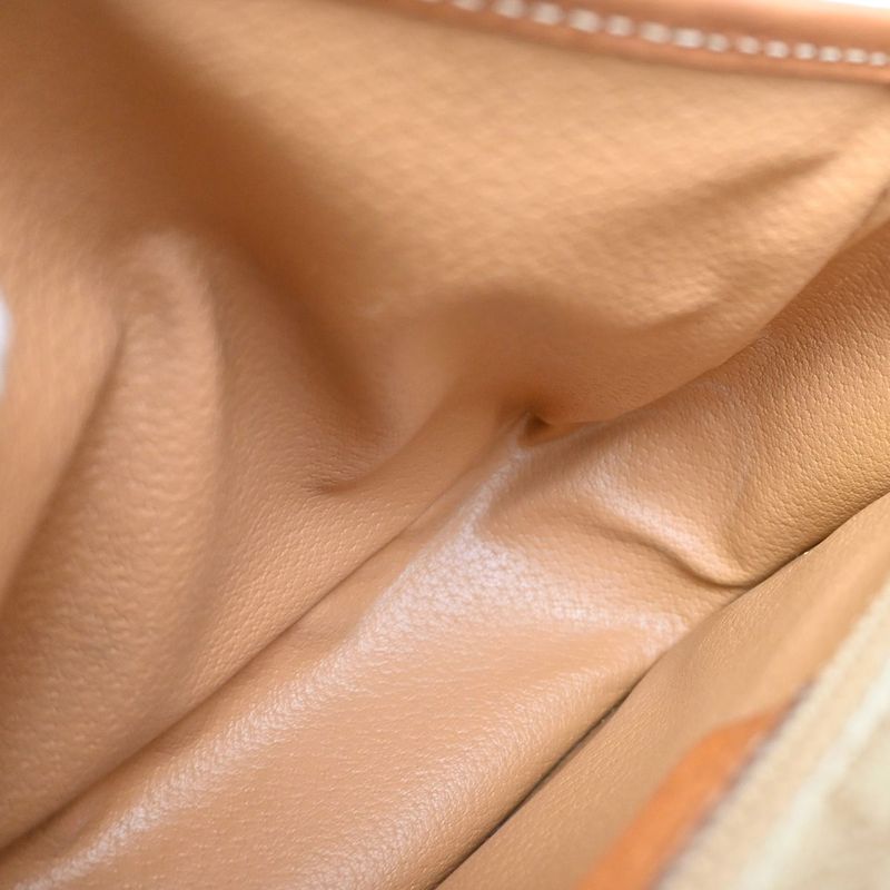 Celine Shoulder Bag Macadam Pattern Beige Leather 30ka807