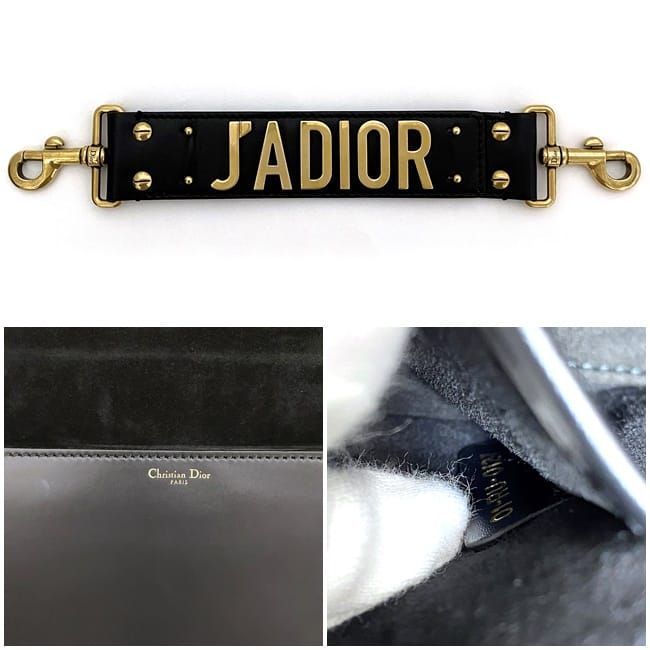 Christian Dior Clutch Bag Black Gold Jadior