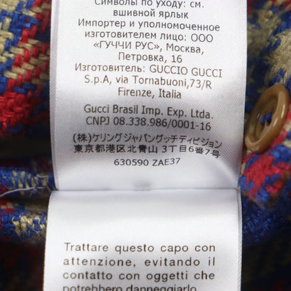 Gucci 20SS 630590 Linen Cotton Checked Embroidered Button Fly Tweed Shorts