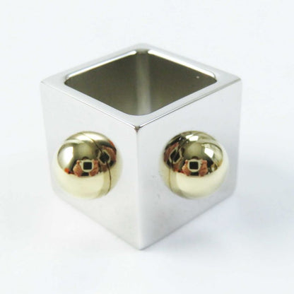 Hermes Metal GP Cube Scarf Ring Gold Silver With Box And Storage Bag Made In