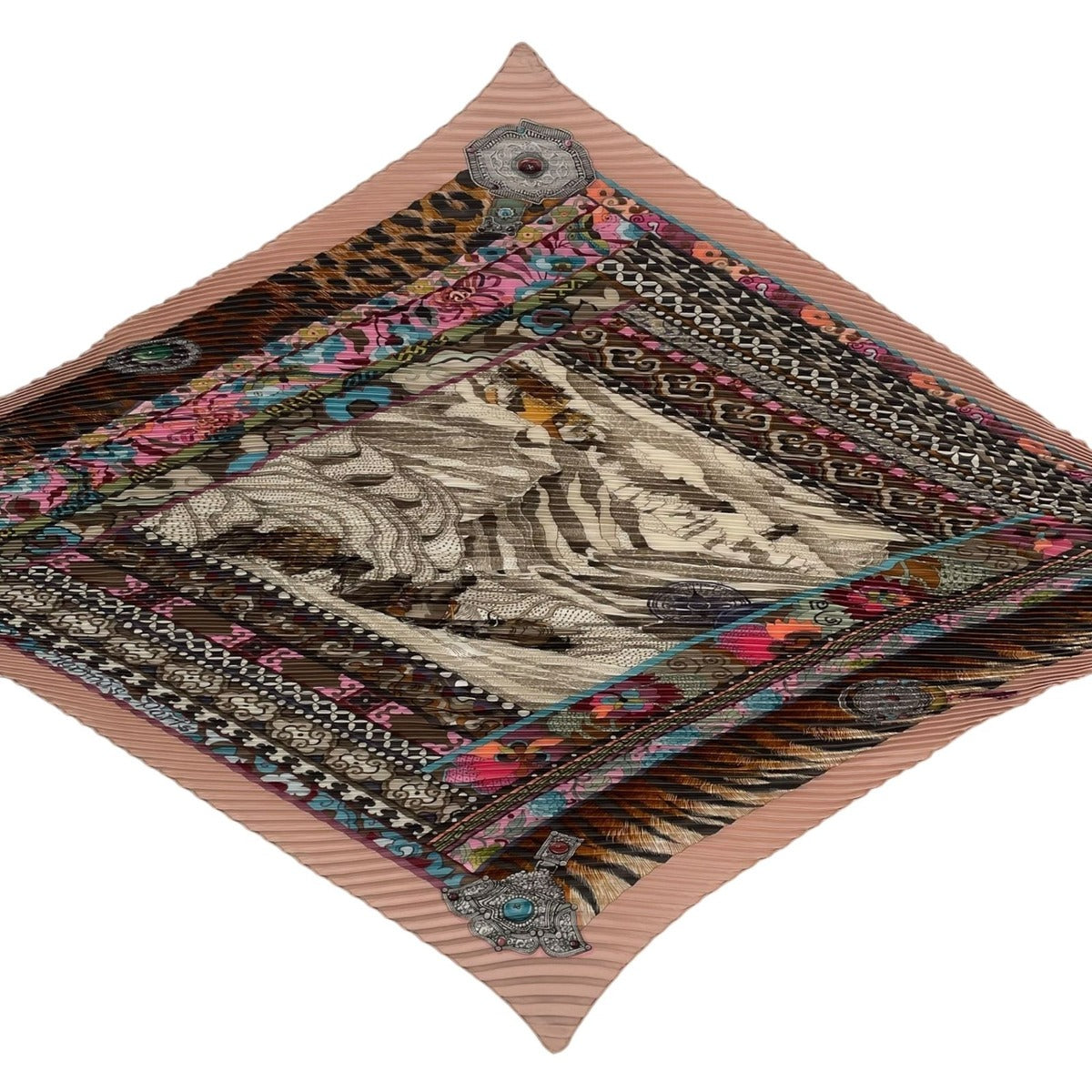 Hermes Scarf Pleated Silk la Femme Aux Semelles de Vent Woman with Windy — view 3