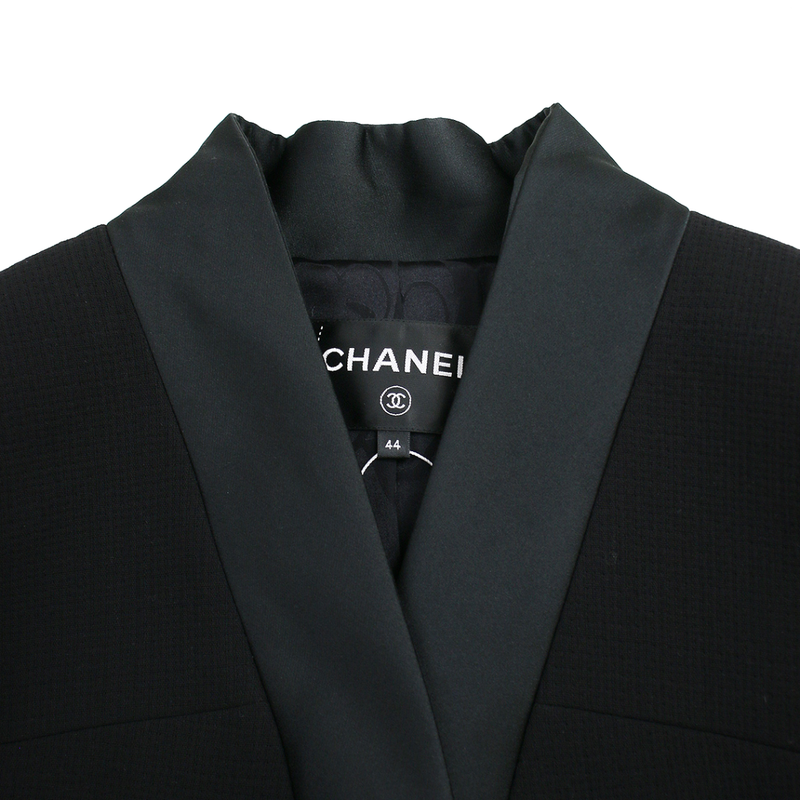 Chanel Smoking Tuxedo Jacket P58410v34823 Black 44