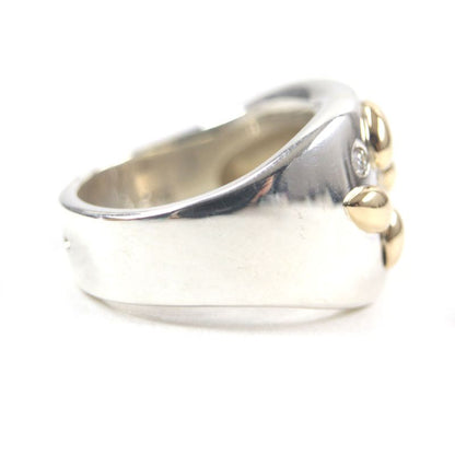  Hermes Vintage Gaucho Ring 925 750 7P Diamond Ring Silver 52 Size Equivalent