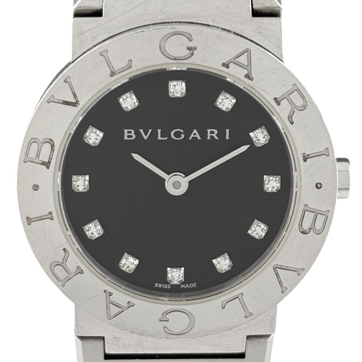 Bvlgari Diamond Watch SS Quartz Black