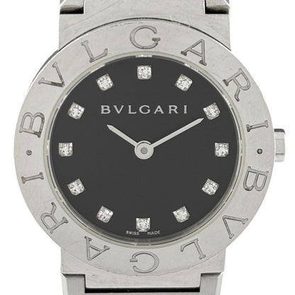 Bvlgari Diamond Watch SS Quartz Black