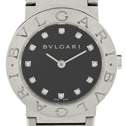 Bvlgari Diamond Watch SS Quartz Black