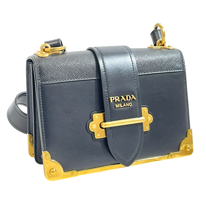 Prada Shoulder Bag 1bd045 Cahier Black A25-443