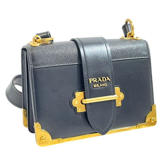 Prada Shoulder Bag 1bd045 Cahier Black A25-443