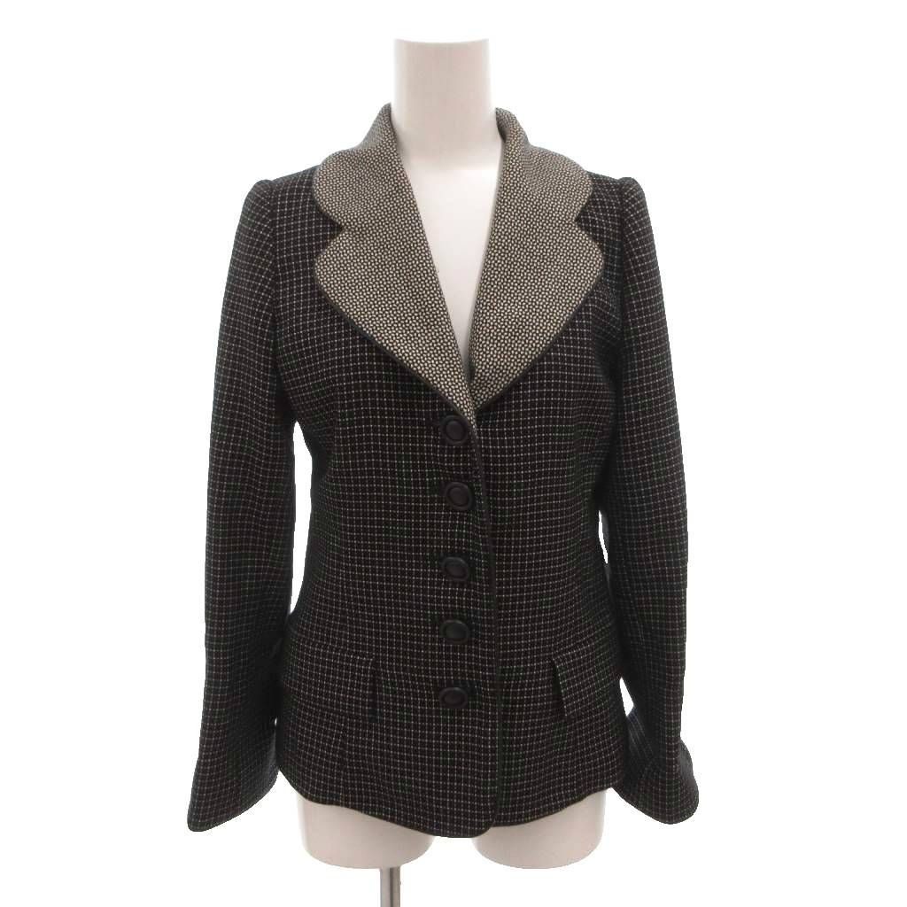Dior Tailored Jacket Black Leather Check Silk Blend 7