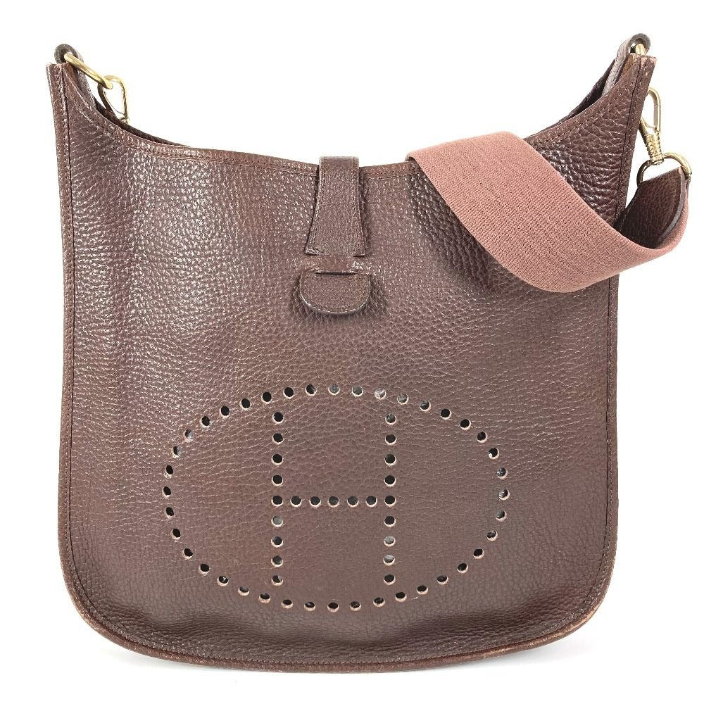 Hermes Shoulder Bag Evelyne 1 GM Togo Cacao Brown