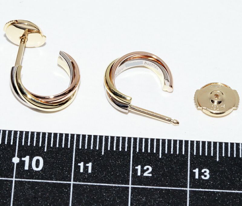 Cartier Earrings 18K Yellow Gold 18K White Gold 18K Pink Gold Trinity Earrings