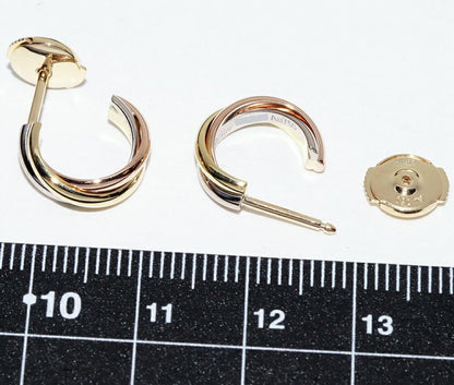 Cartier Earrings 18K Yellow Gold 18K White Gold 18K Pink Gold Trinity Earrings