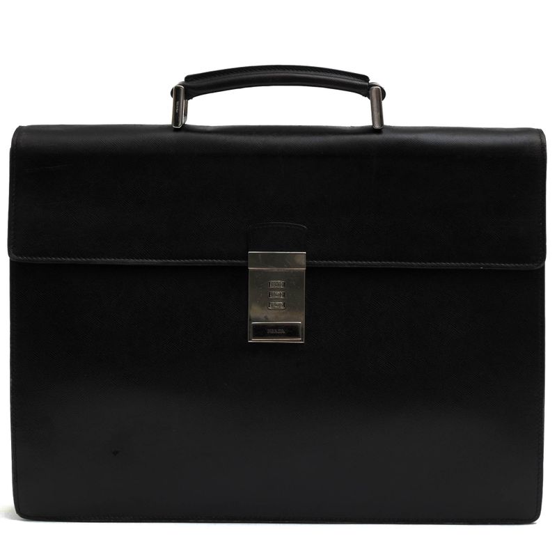 Prada Bag Briefcase Business Bag Business Men Leather Genuine Black Dulles Bag