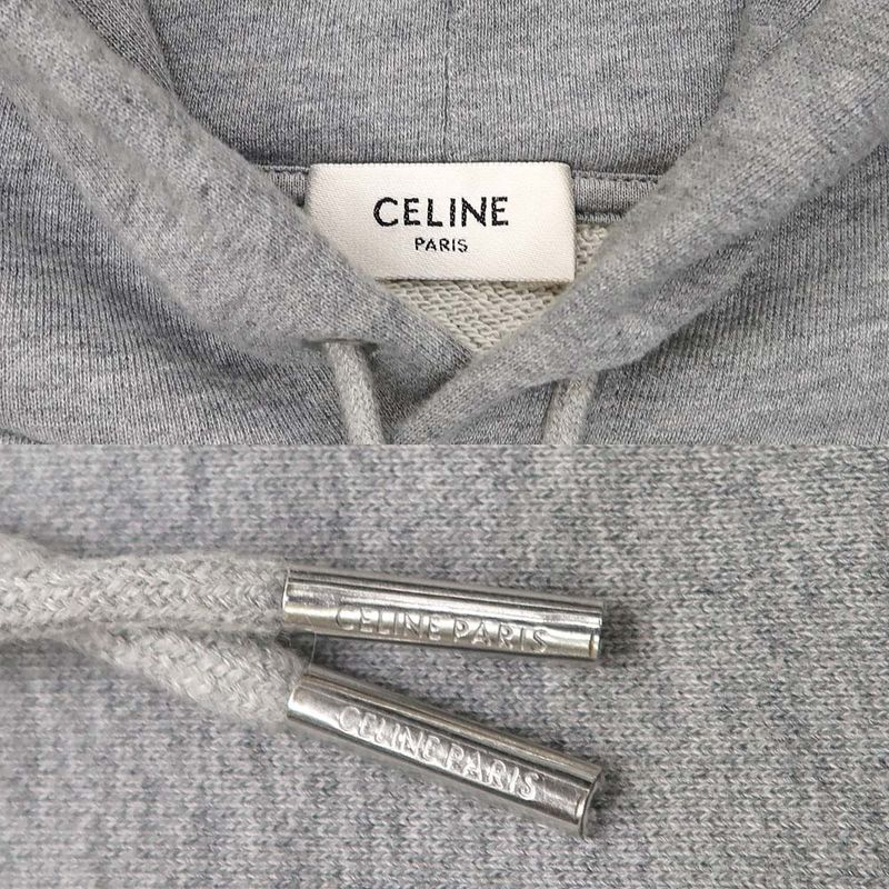 Celine Hoodie Short Sleeve Dress M Gray 2x83d670q Tunic Cotton Women's