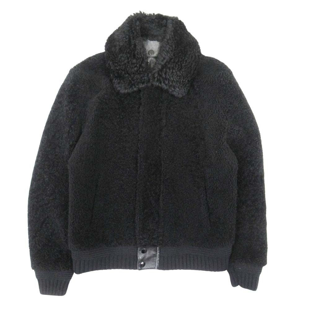 Saint Laurent Paris Shearling Coat Boa Leather Sheepskin 2-Way 38 Black