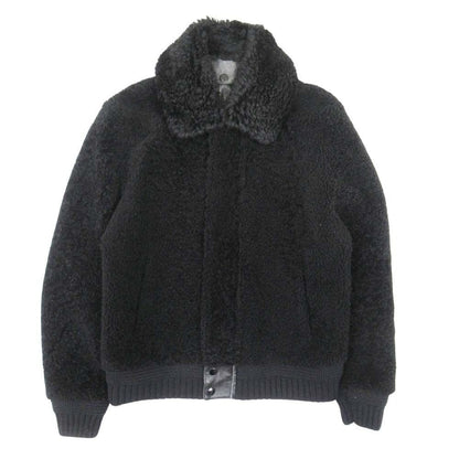 Saint Laurent Paris Shearling Coat Boa Leather Sheepskin 2-Way 38 Black