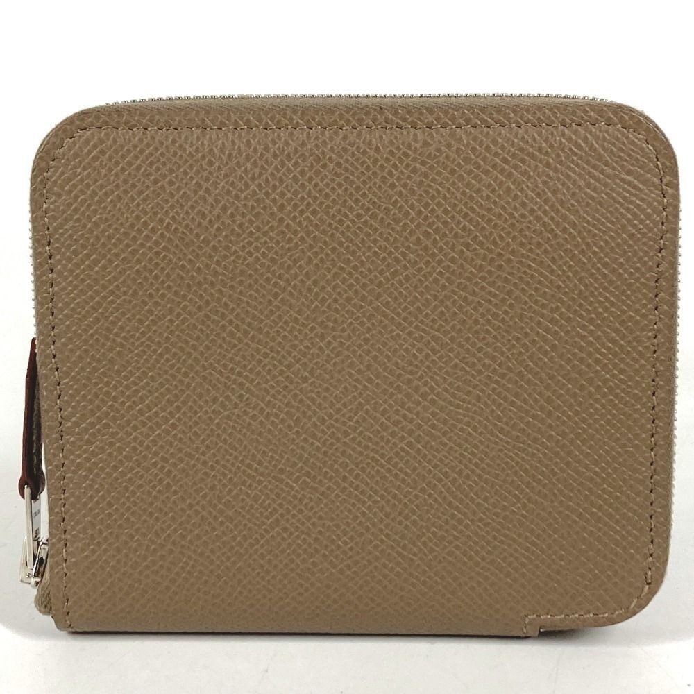 Hermes Coin Case Azap Compact Silk in Epsom Etoupe Gray