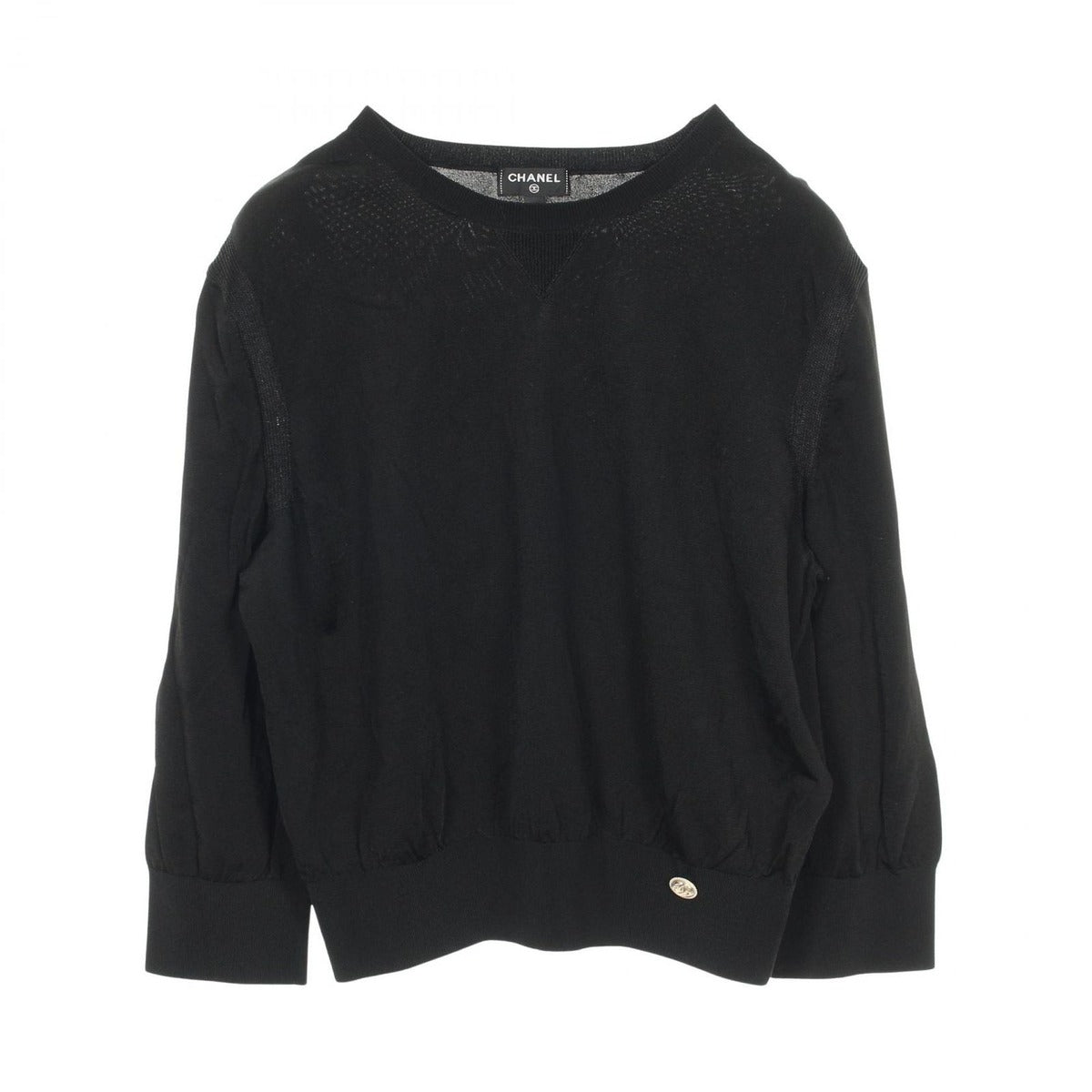 Chanel Knit CC Logo Button Rayon
