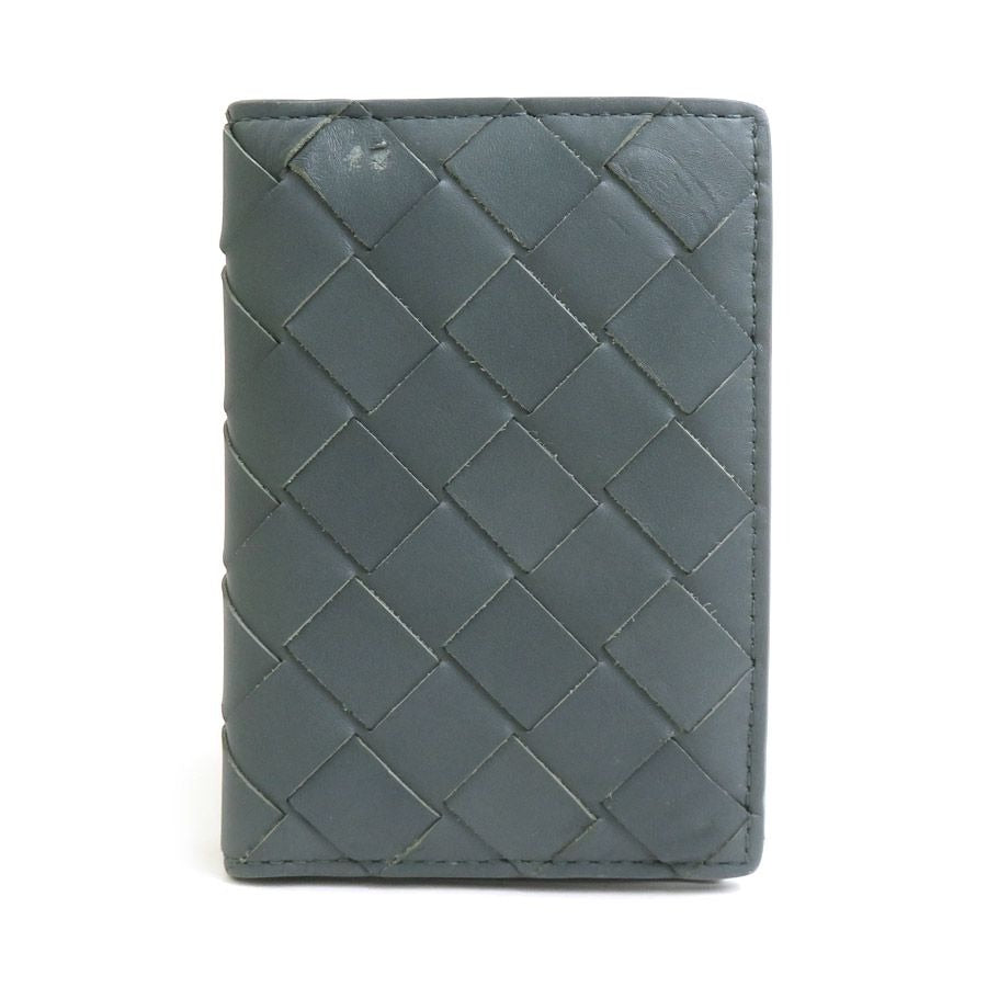 Bottega Veneta Card Case Leather Gray