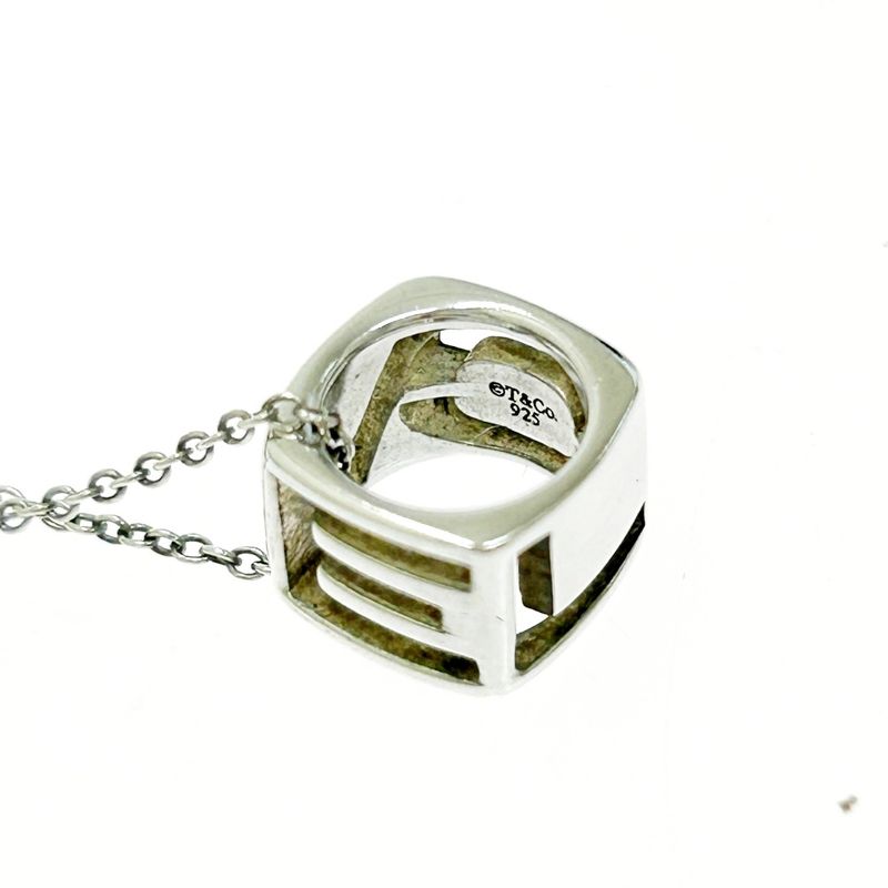 Tiffany & Co Silver Love Square Necklace 2.6g 925 Engraved 457122 Necklace