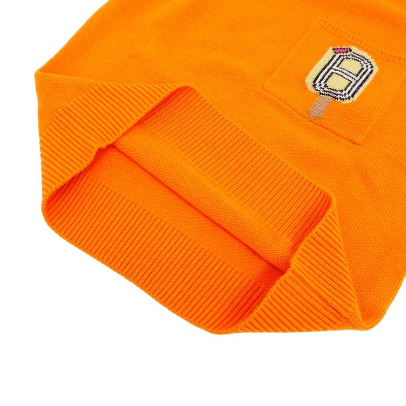 Hermes Short Sleeve Cashmere Knit Chaine D'ancre Ice Orange 34 Size