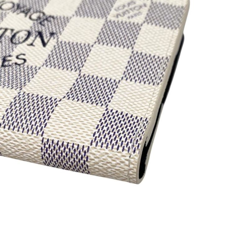 Louis Vuitton Bifold Long Wallet Portefeuille Antholite N63221 Damier Azure