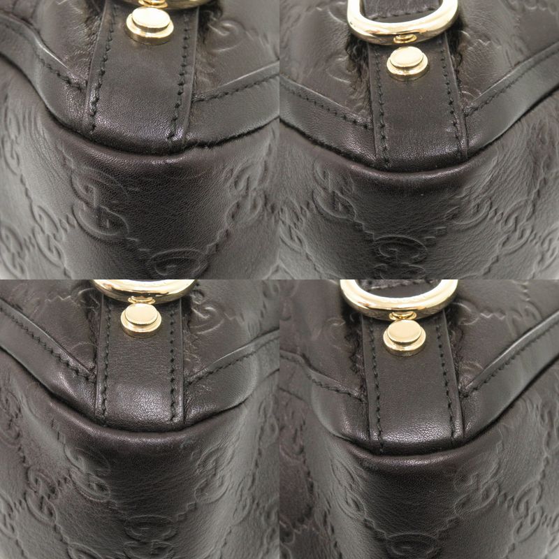Guccissima Abby 170004 Leather Black Handbag Tote Bag Black 1077 Gucci