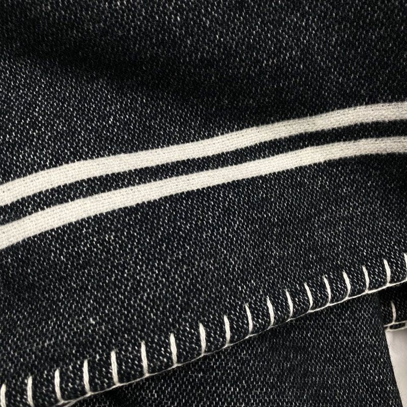 Chanel Blanket Coco Mark Monotone Wool Cashmere Large Size