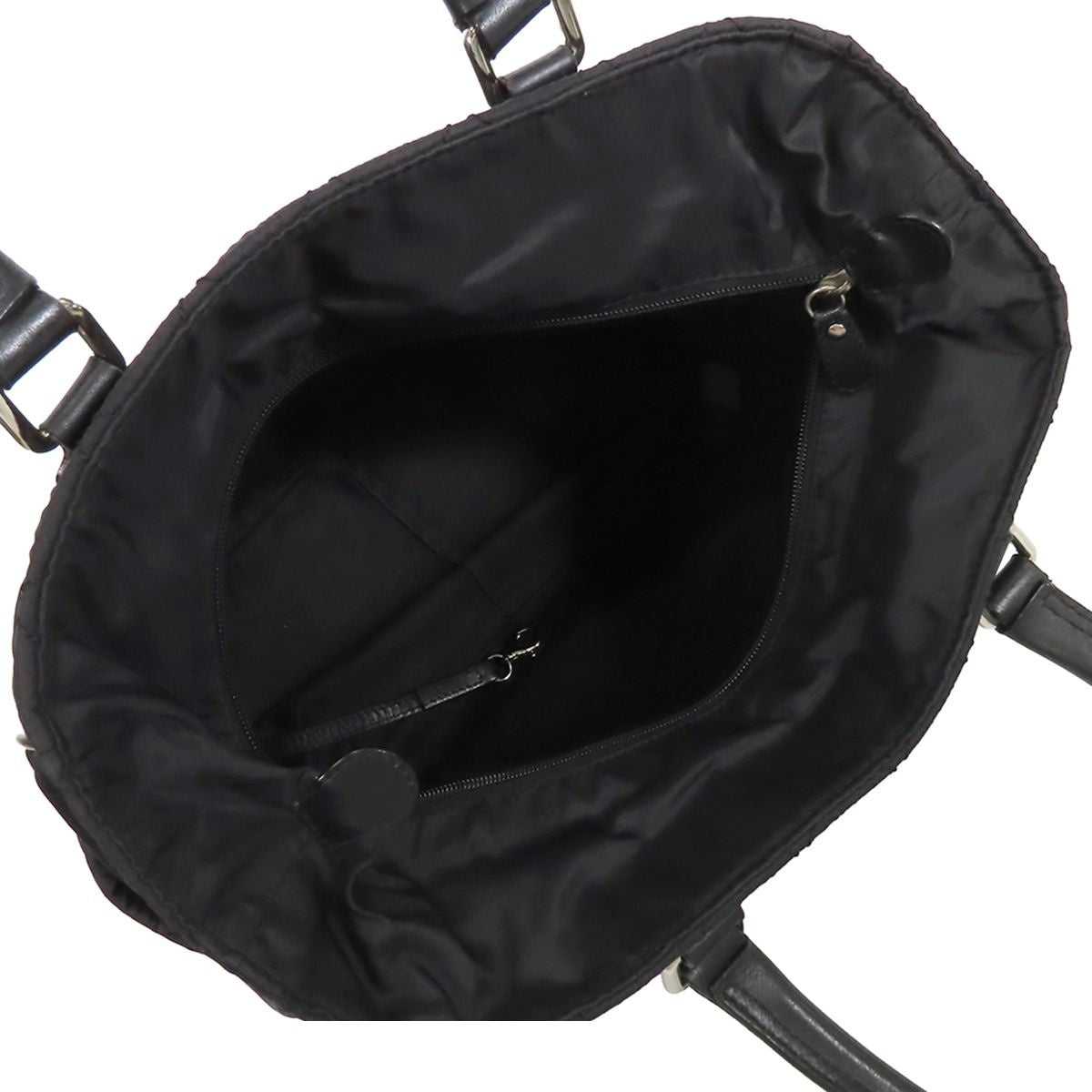 Chanel Paris New York Line Tote Bag Black Silver Nylon Leather — view 4